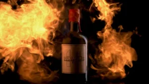 Weinflasche in Flammen - Produktvideo